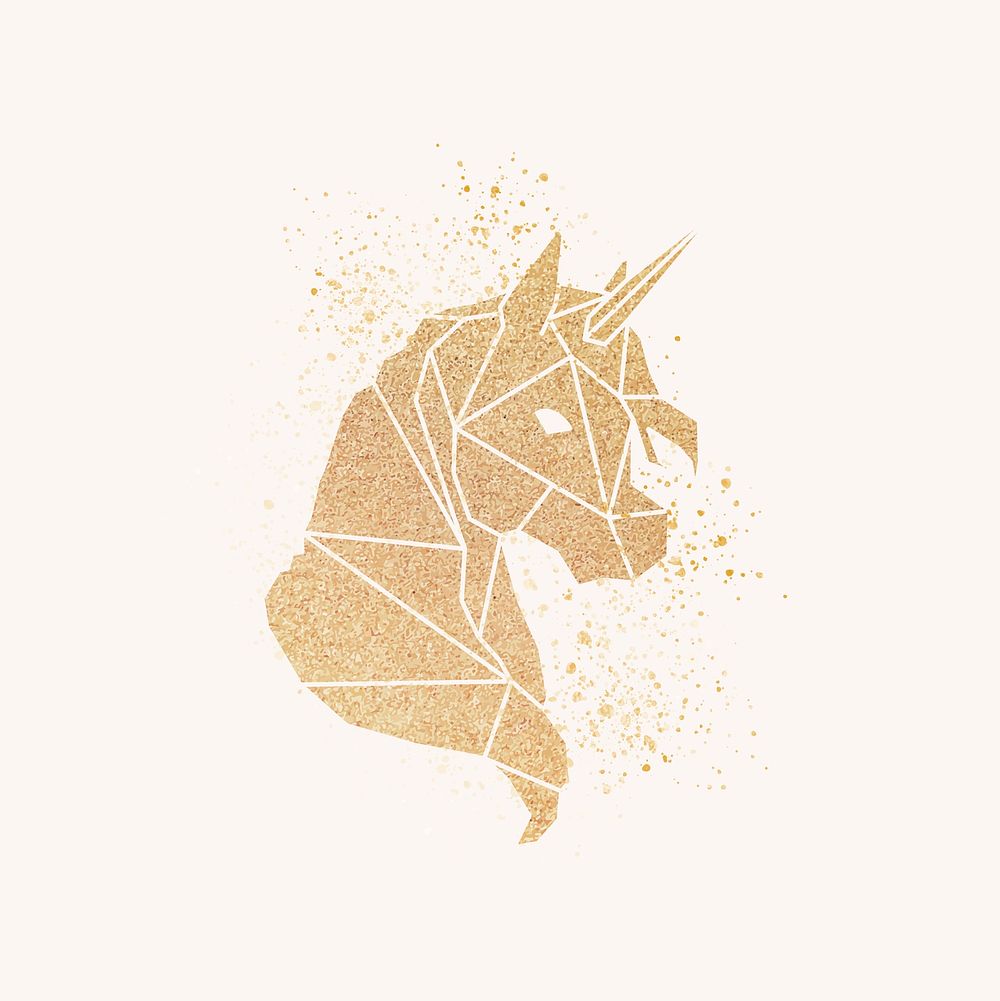 Shimmering magical golden unicorn vector