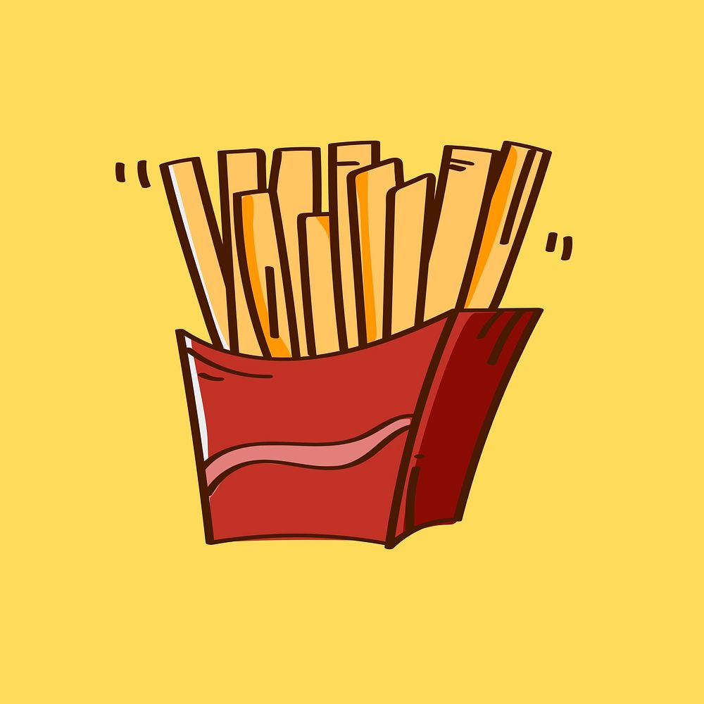 Hand drawn french fries vector