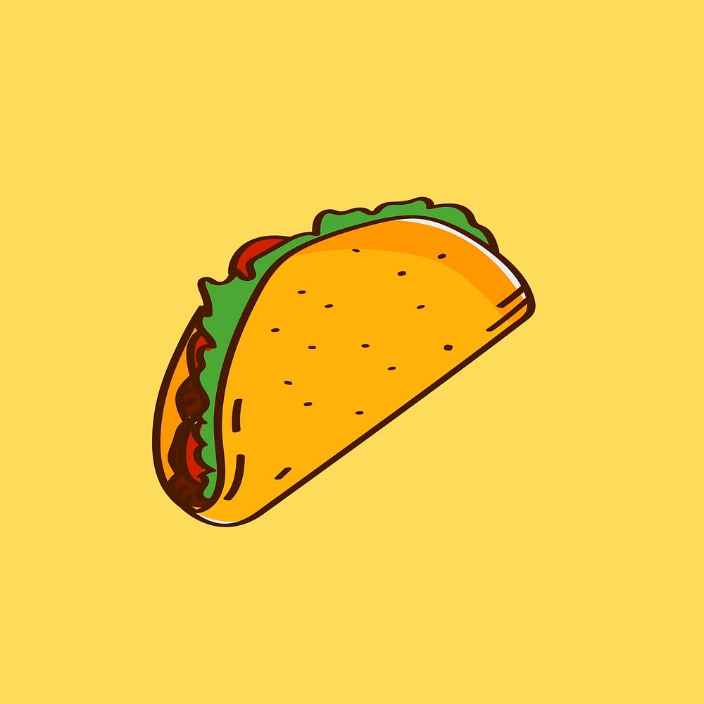 Hand Drawn Traditional Taco Mexican 