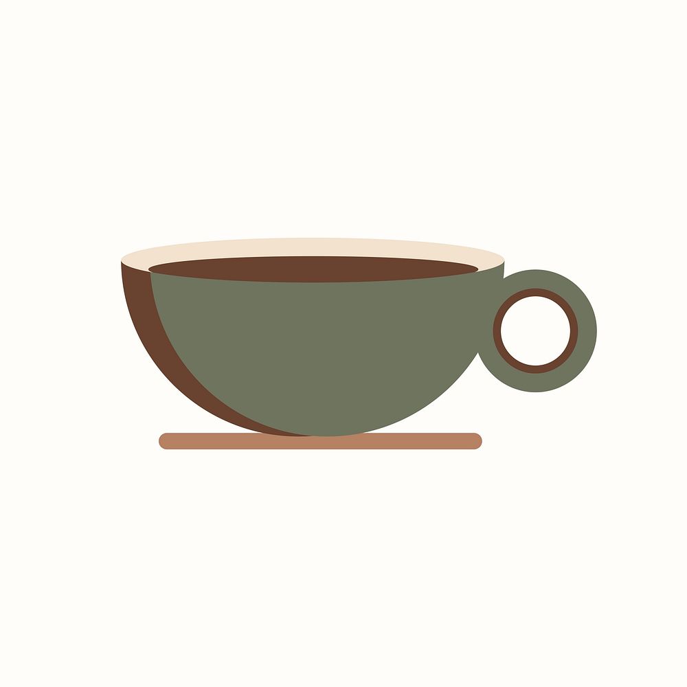 Green hot coffee cup vector