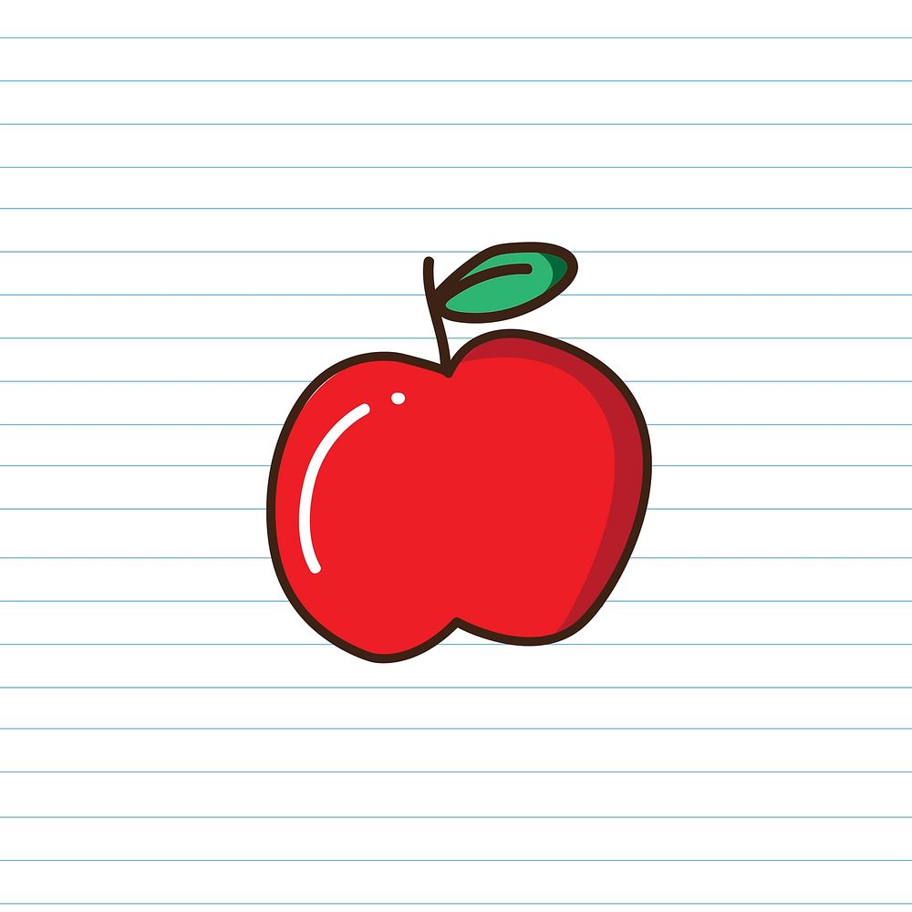Fresh red educational apple vector