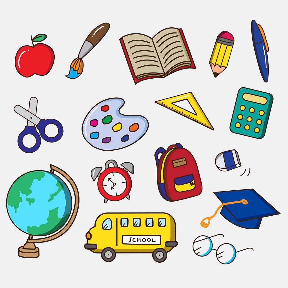 Back to school stationery vector