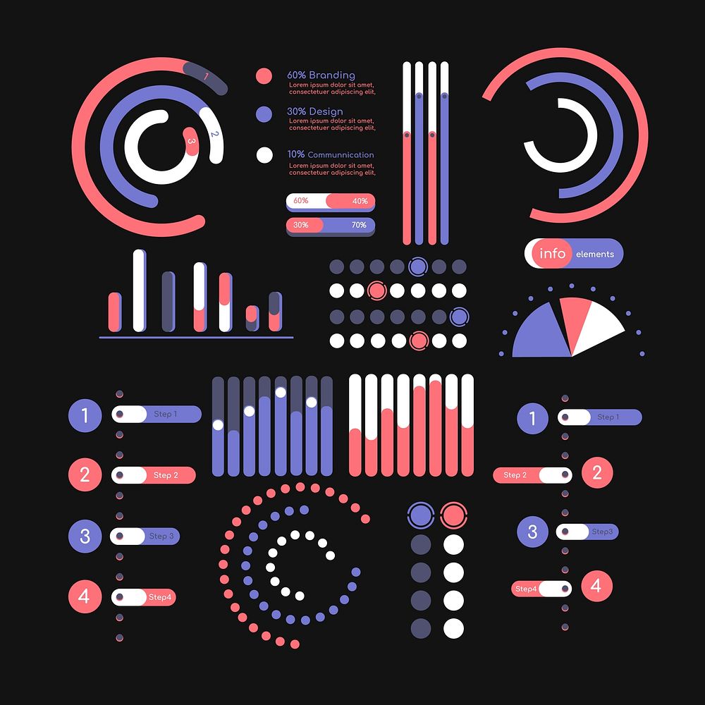 Colorful   infographic design elements vector collection