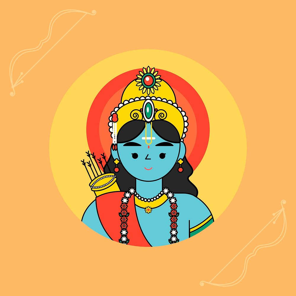 Lord Ram Diwali festival background vector