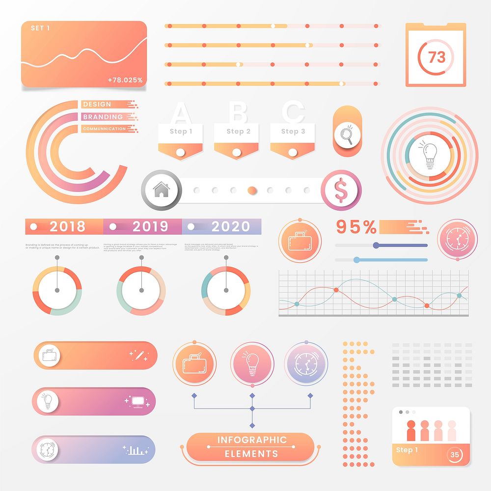 Colorful infographic element design vector