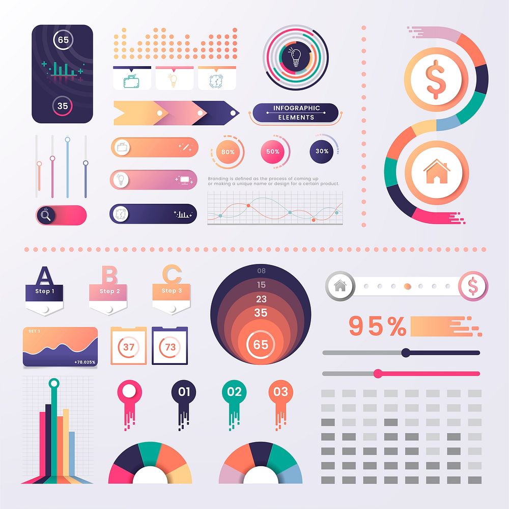 Colorful infographic element design vector