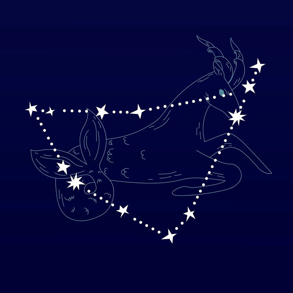 Capricorn astrological sign design vector
