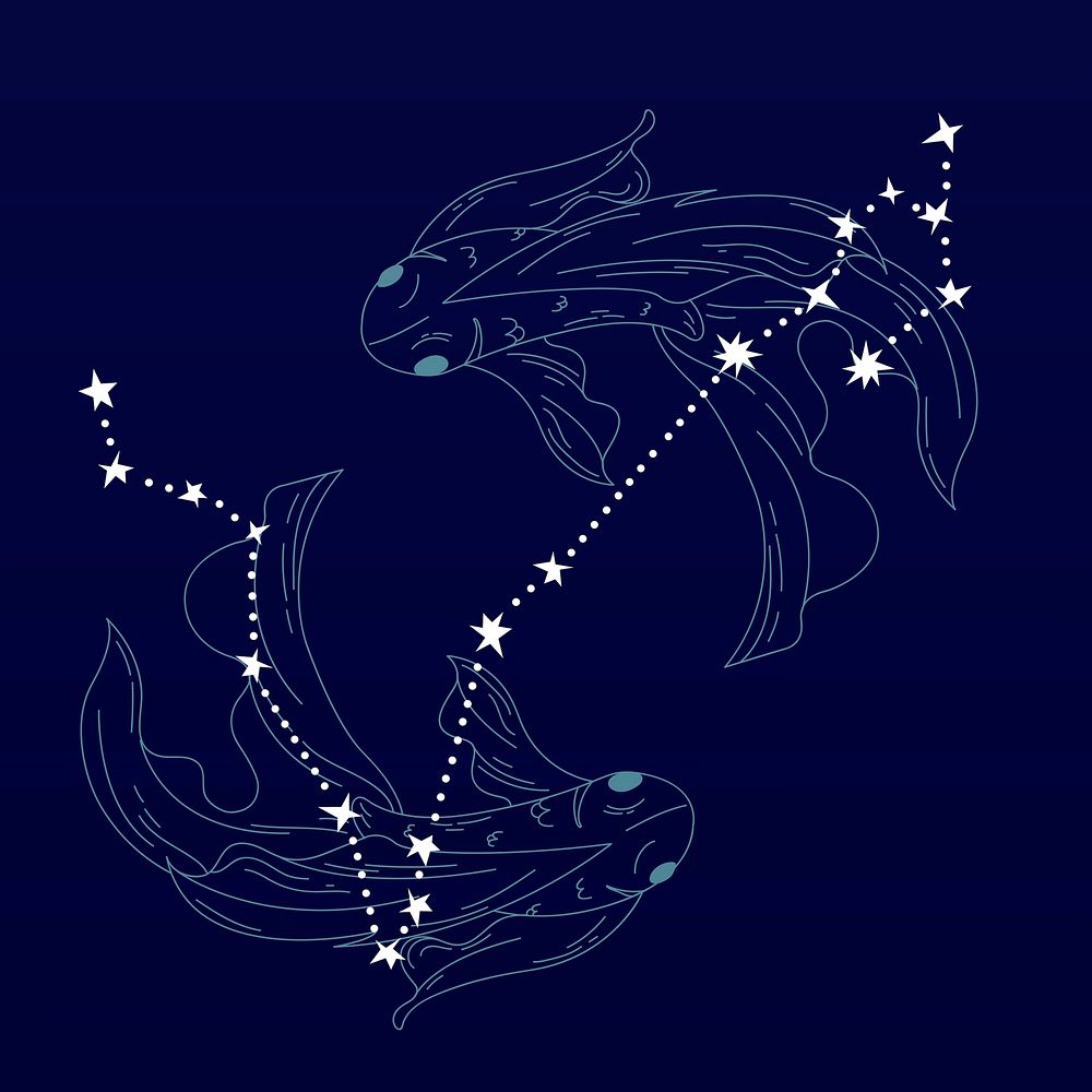 Pisces astrological sign design vector