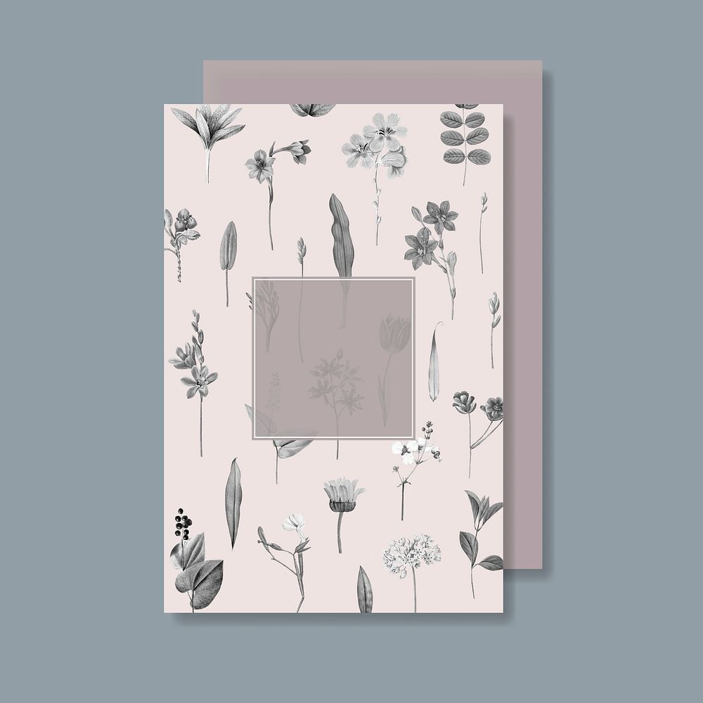 Blank floral card design vector