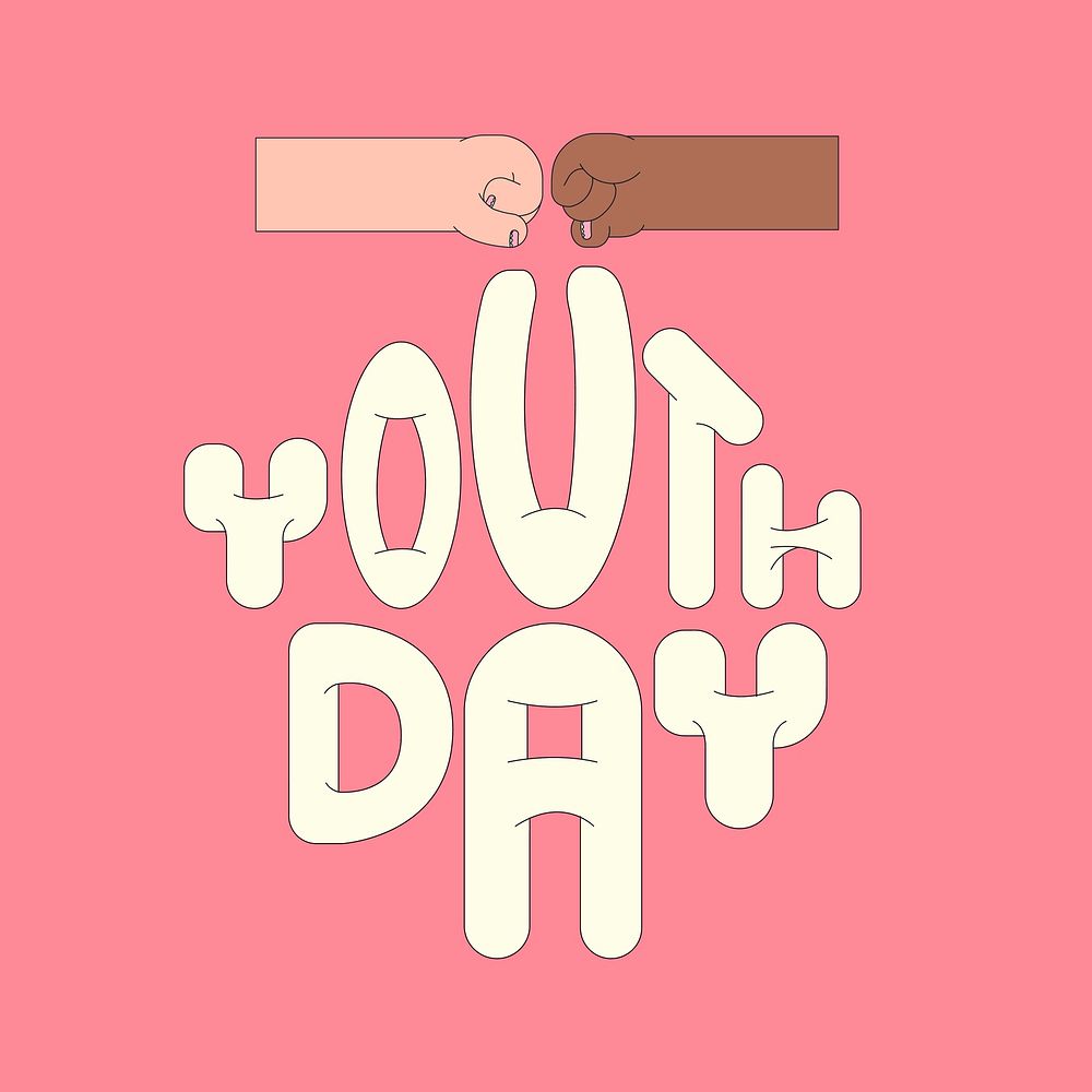 Youth day celebration pink background template vector