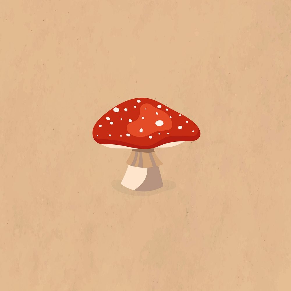 Red mushroom autumn design element vector