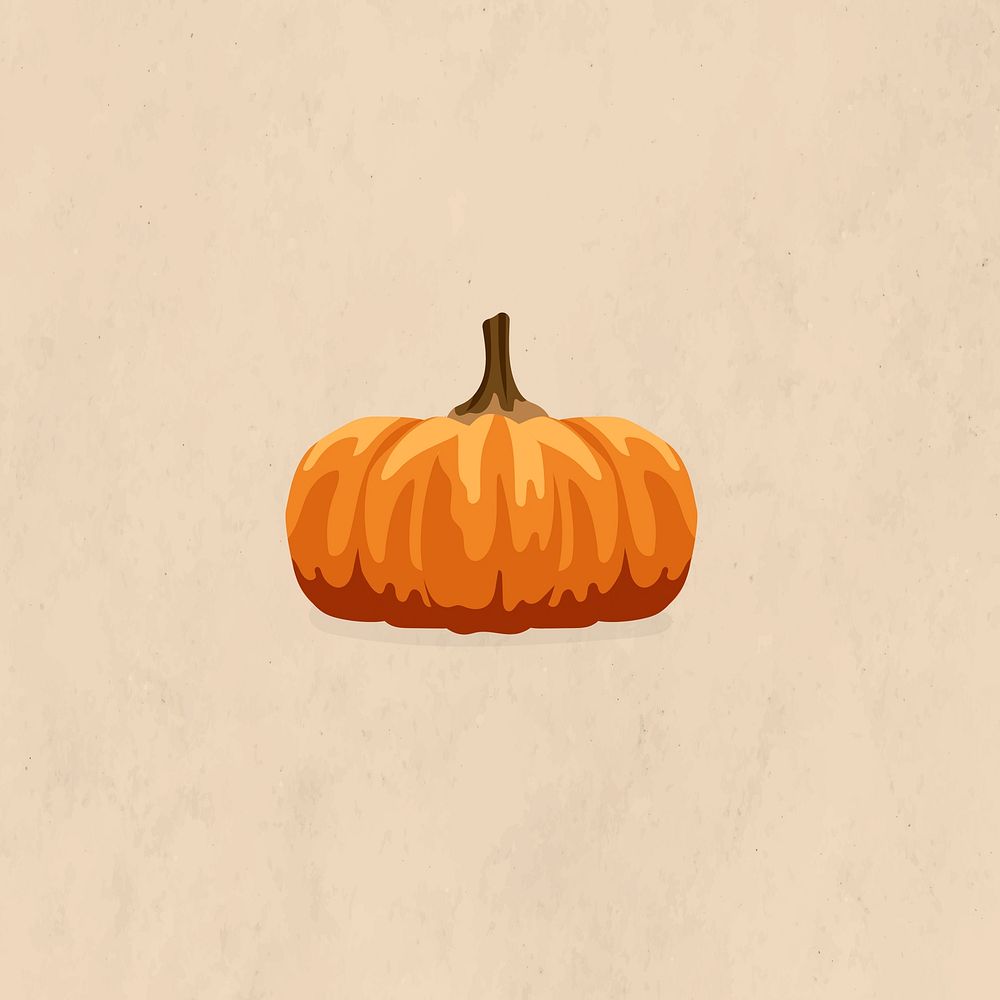 Orange pumpkin autumn design element vector