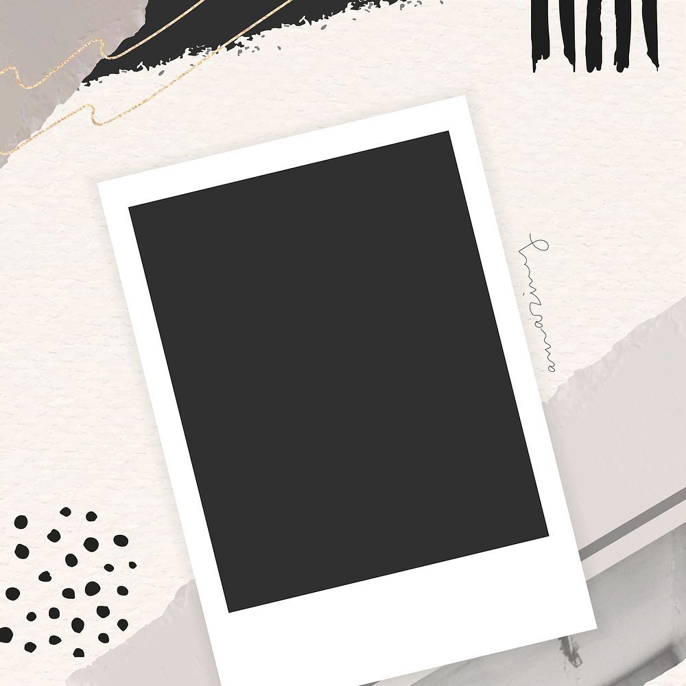 Blank instant photo frame collage vector