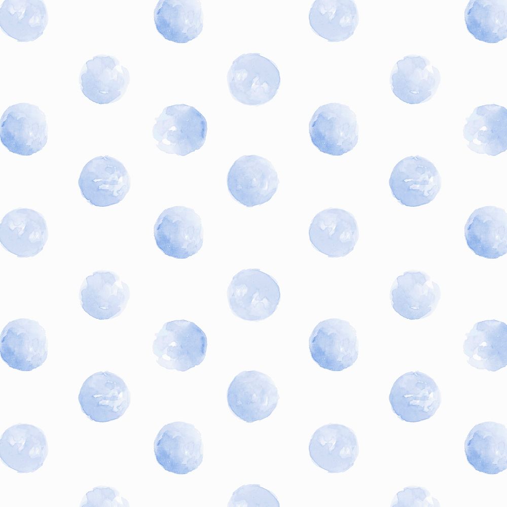 Indigo blue watercolor circle seamless patterned background vector