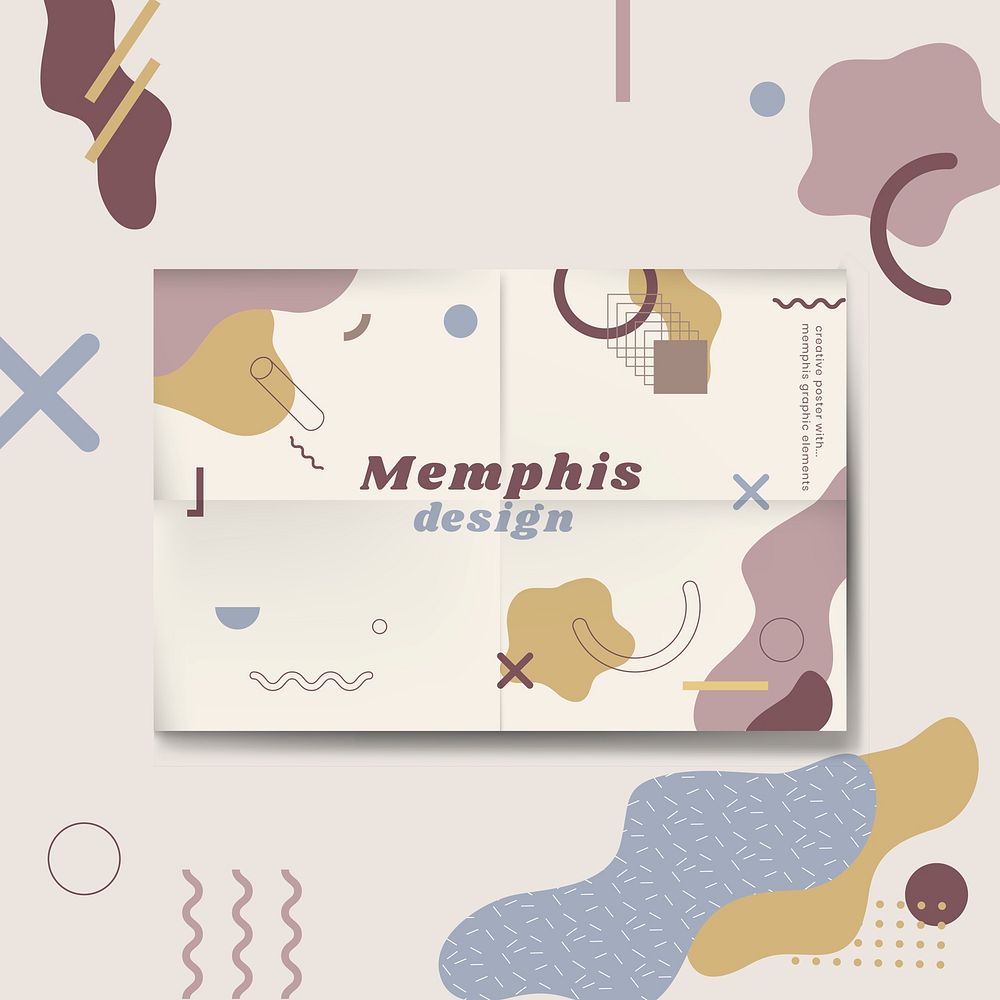 Memphis design pattern poster template vector