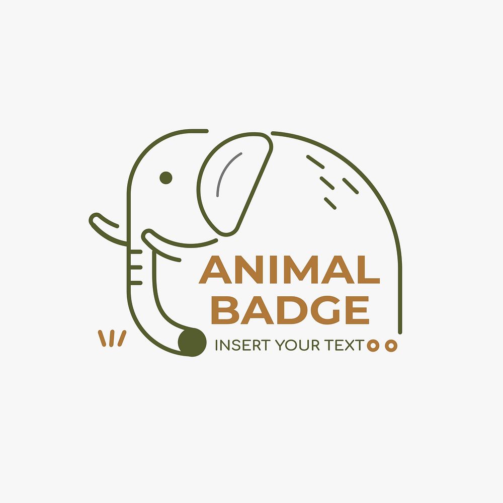 Cute elephant badge element vector