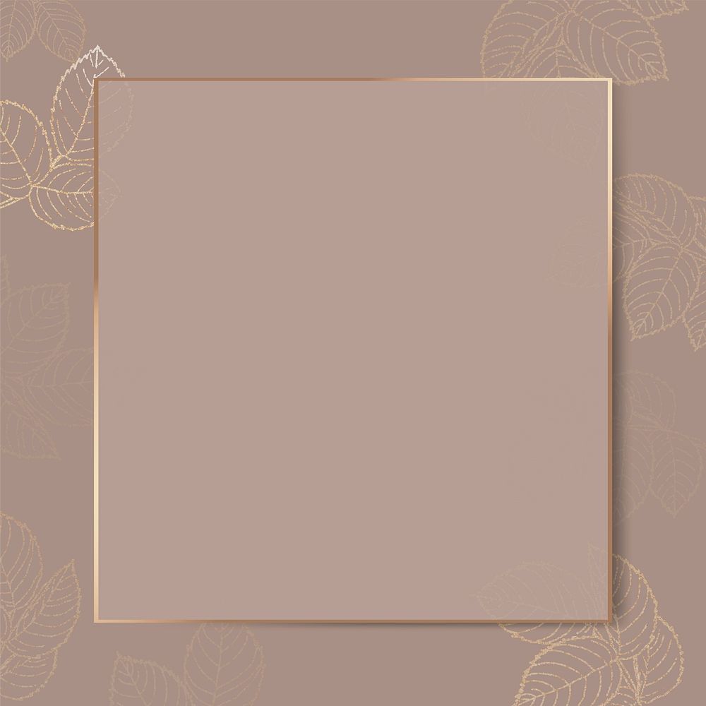 Blank golden leafy frame vector