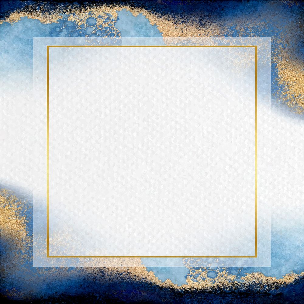 Golden square frame design vector