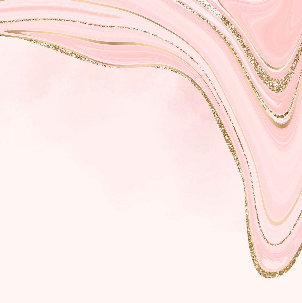 Gold and pink fluid patterned background vector