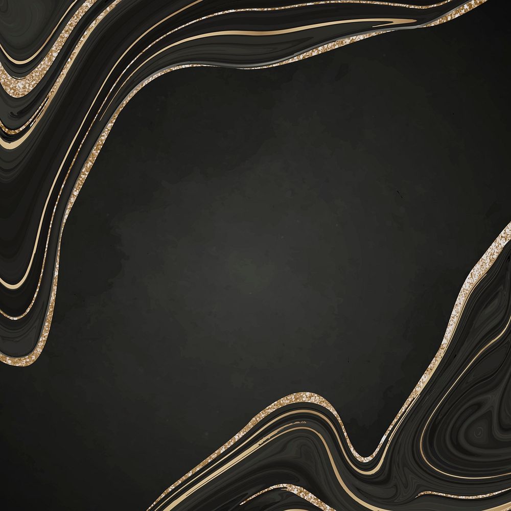 Elegant black marble background psd gold lining