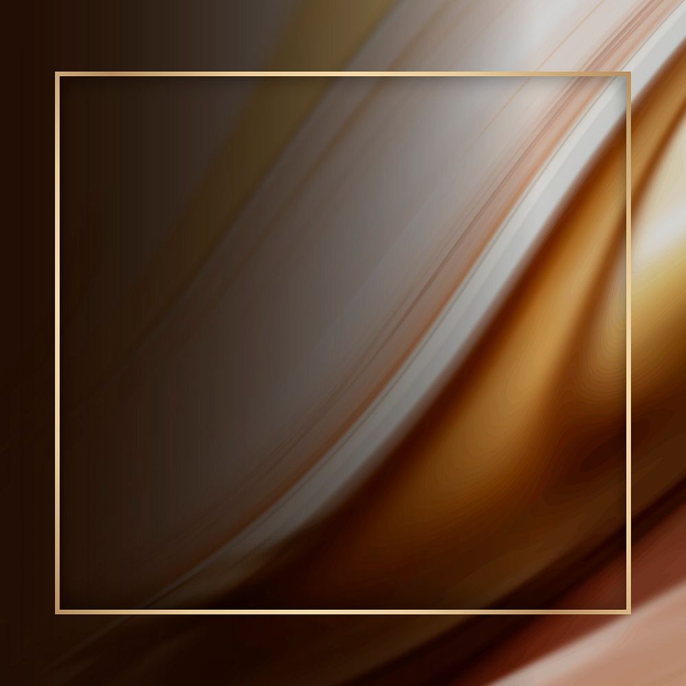 Luxurious gold frame psd brown fluid 