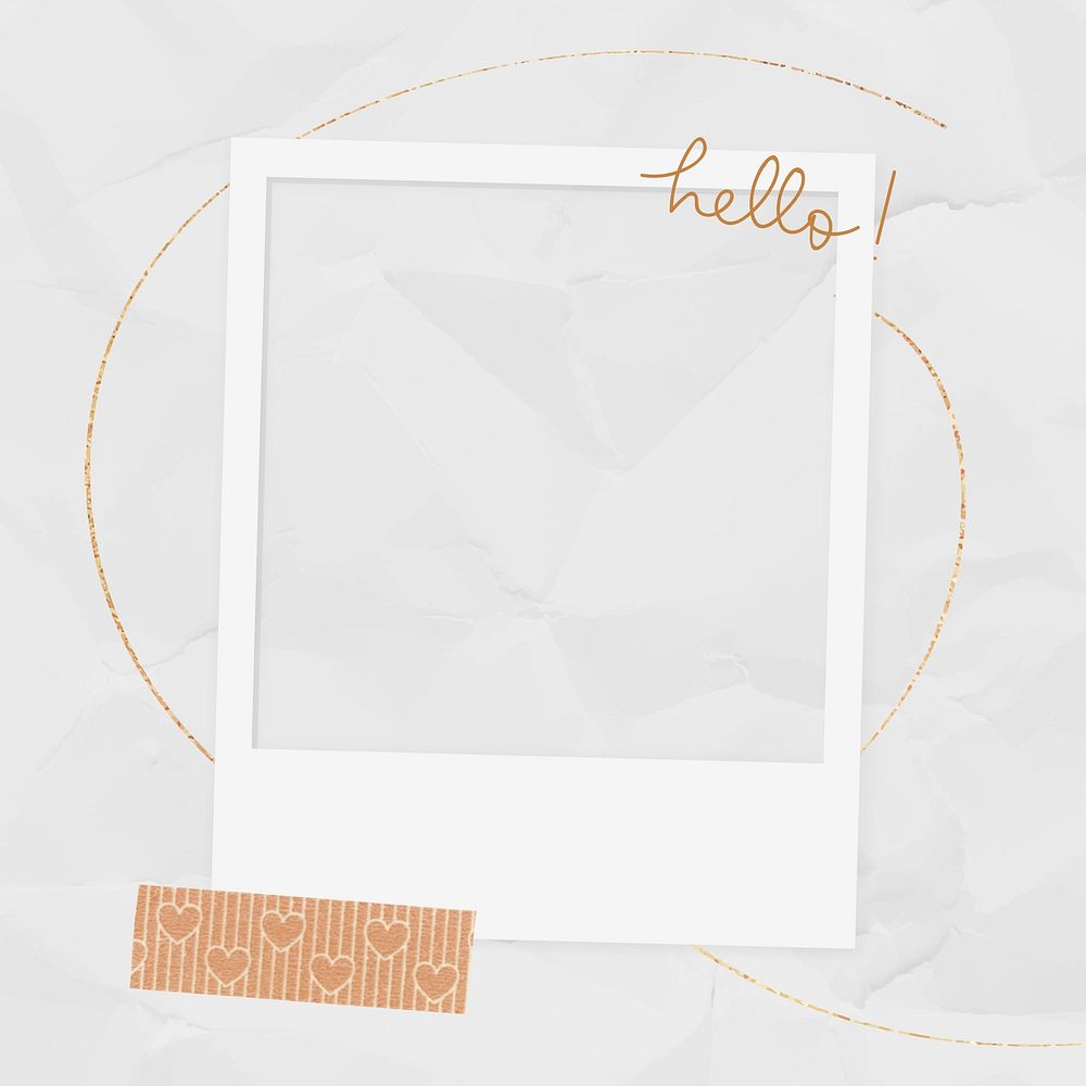 Blank collage photo frame template vector