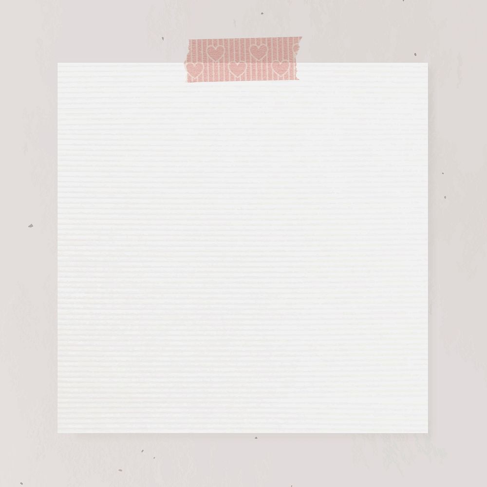 Blank paper with washi tape template vector
