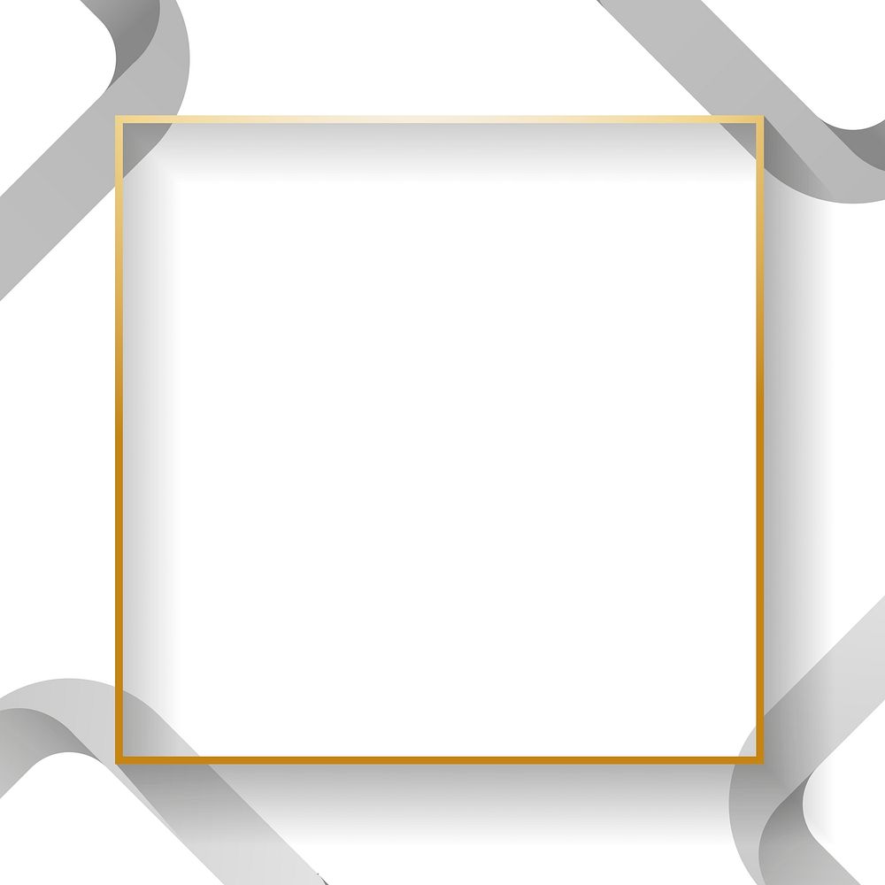 Blank white square abstract frame vector