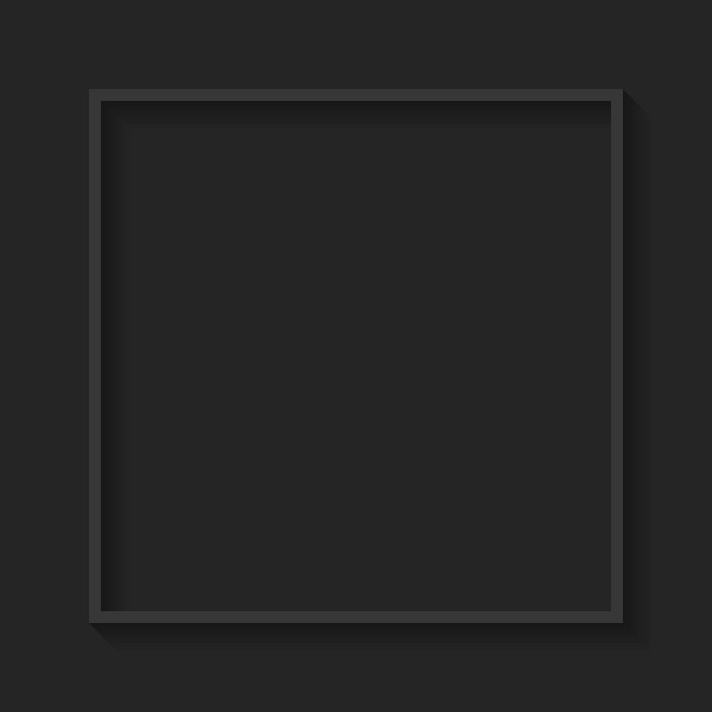 Square gray frame on black background vector