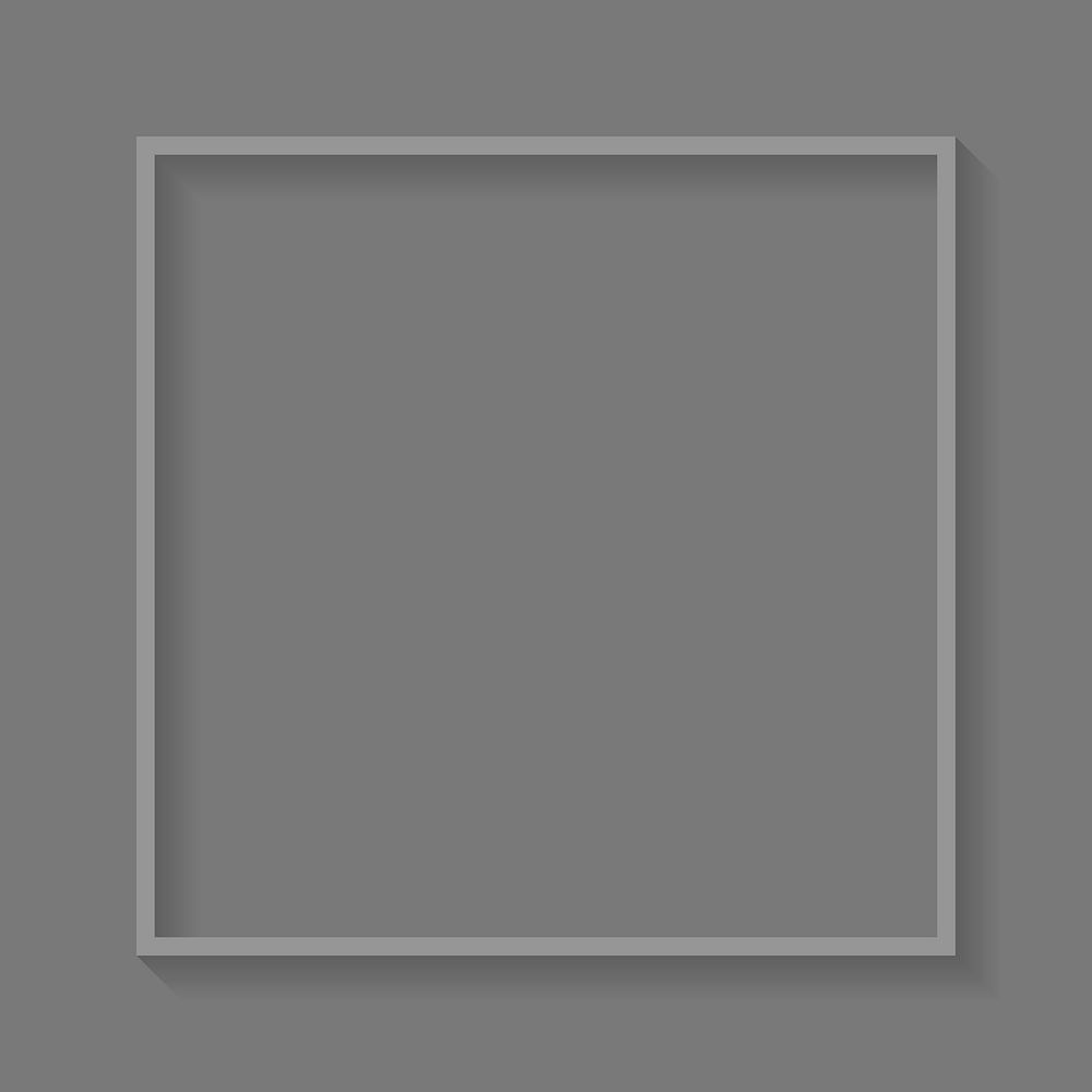 Square gray frame on light gray background vector