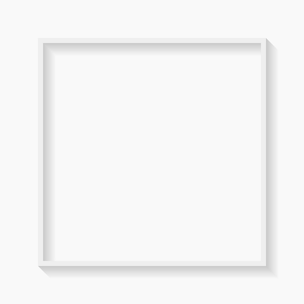 Square white frame background template vector