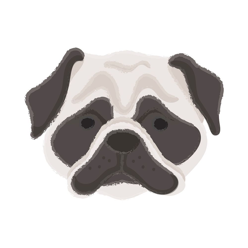 Cute illustration of a pug dog