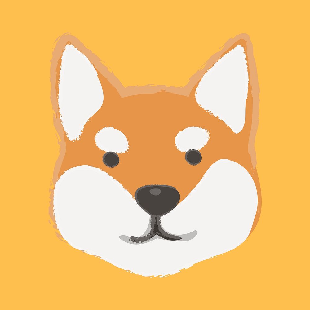 Cute illustration of a shiba inu dog