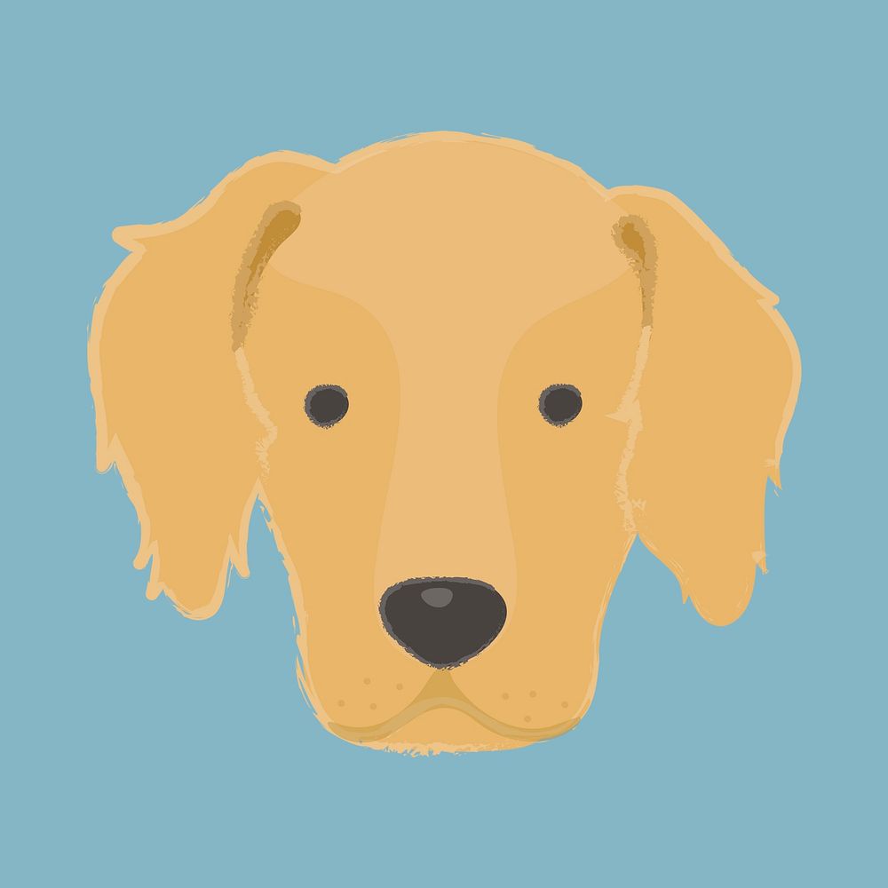 Cute illustration of a golden retriever dog
