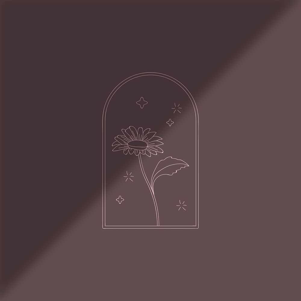 Hand drawn flower frame on purplish brown background vector