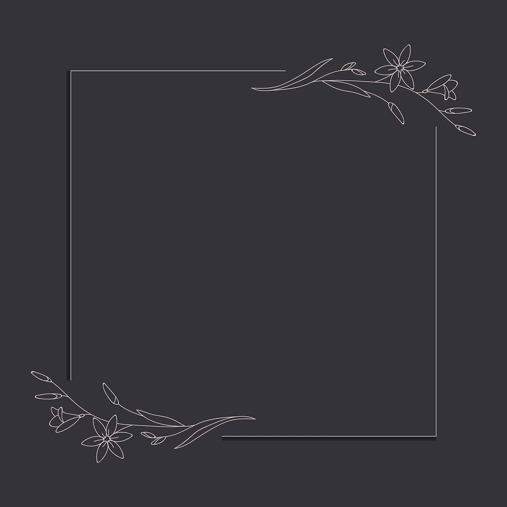Hand drawn flower frame background vector