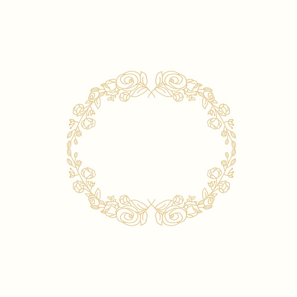 Floral doodle wreath design vector