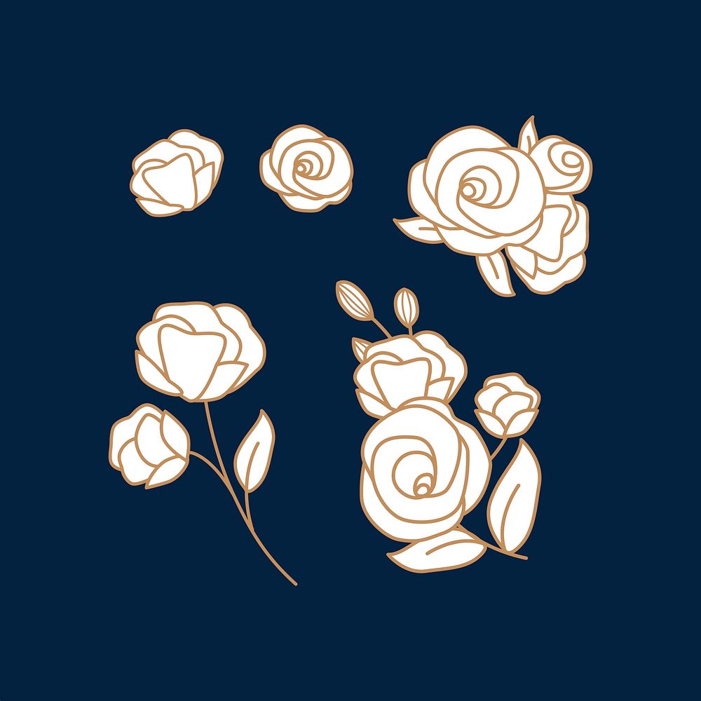 Floral doodle design collection vector