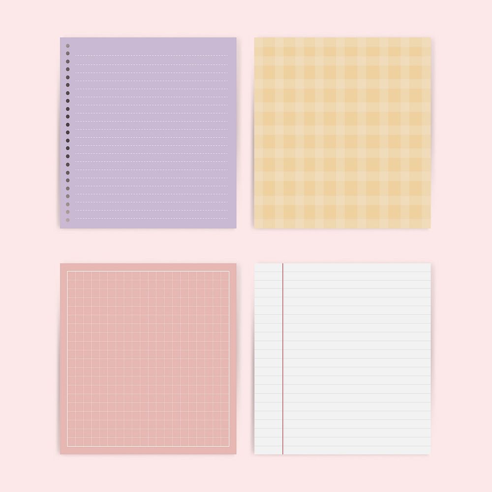 Colorful note paper collection vector