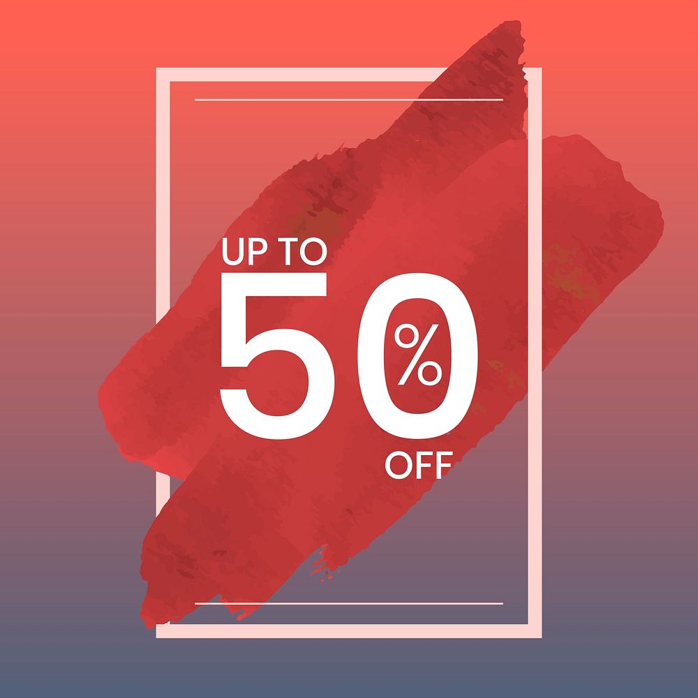 Up to 50% discount sale promotion vector