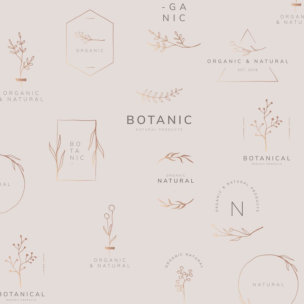 Organic product brand logo vector collection