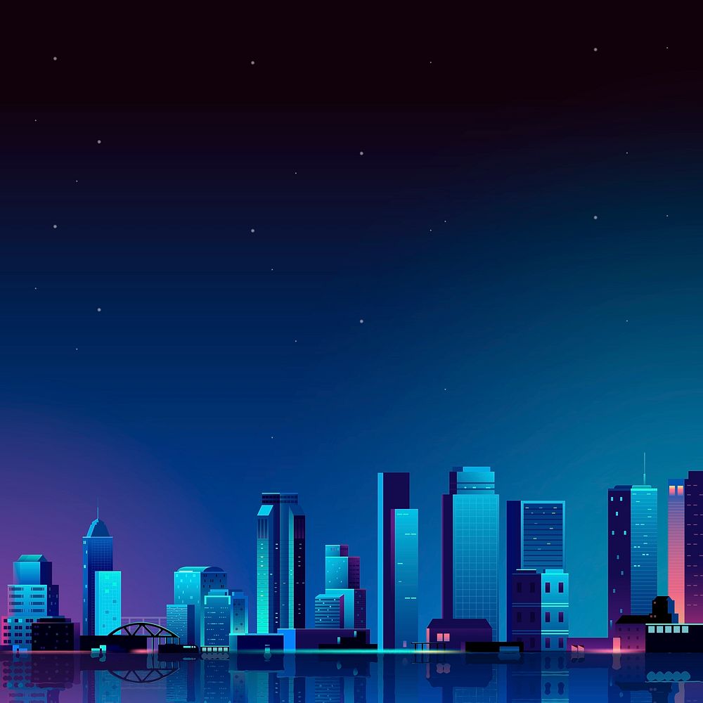Urban scene at night background vector