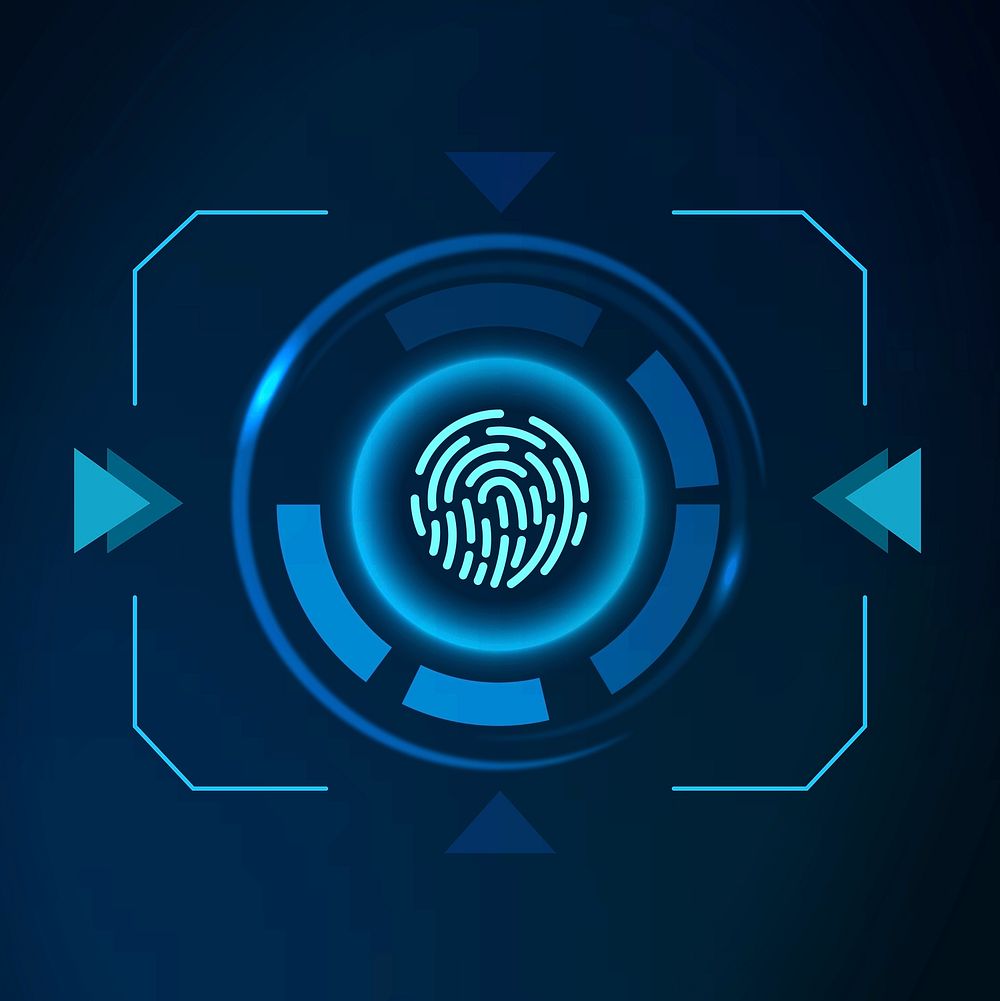 Fingerprint scanner safety technology icon vector