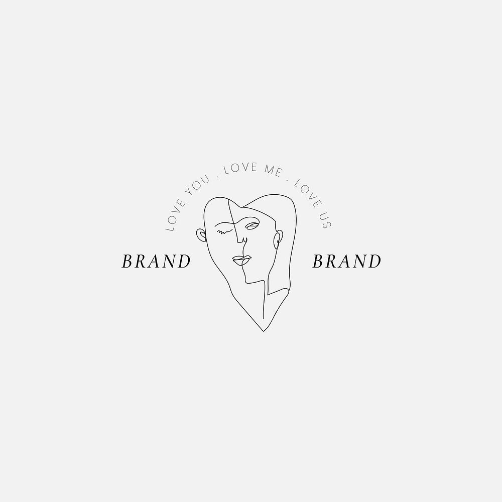 Feminine love brand logo vector