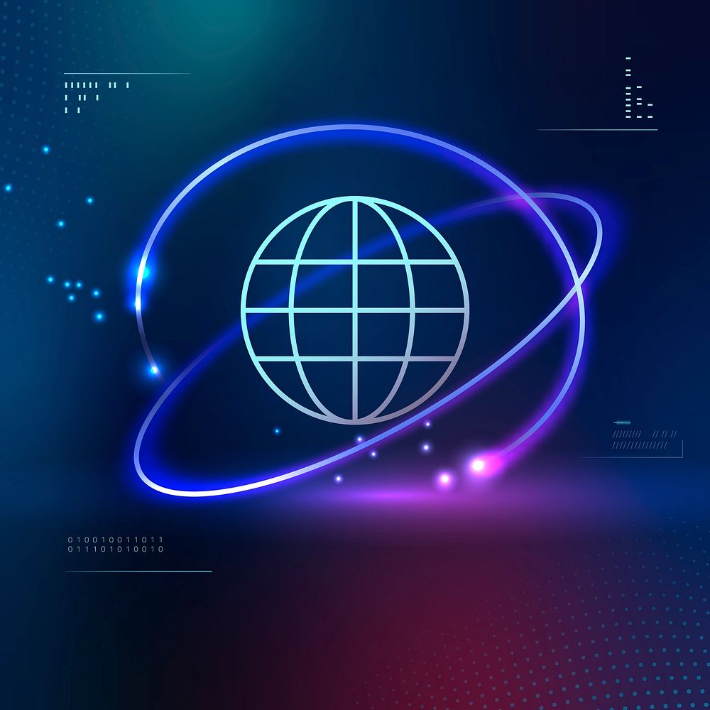 Global network futuristic technology vector