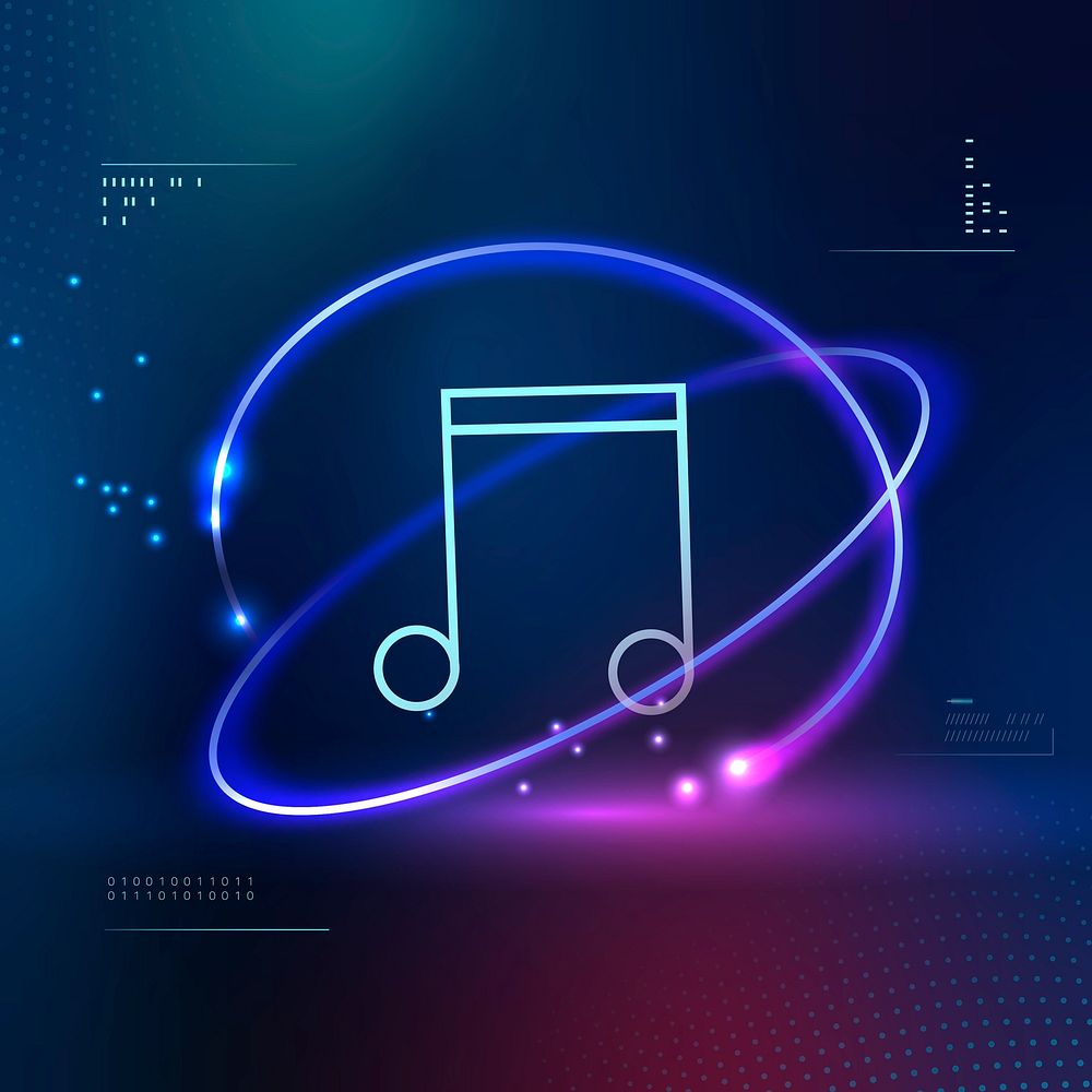 Music note futuristic icon vector