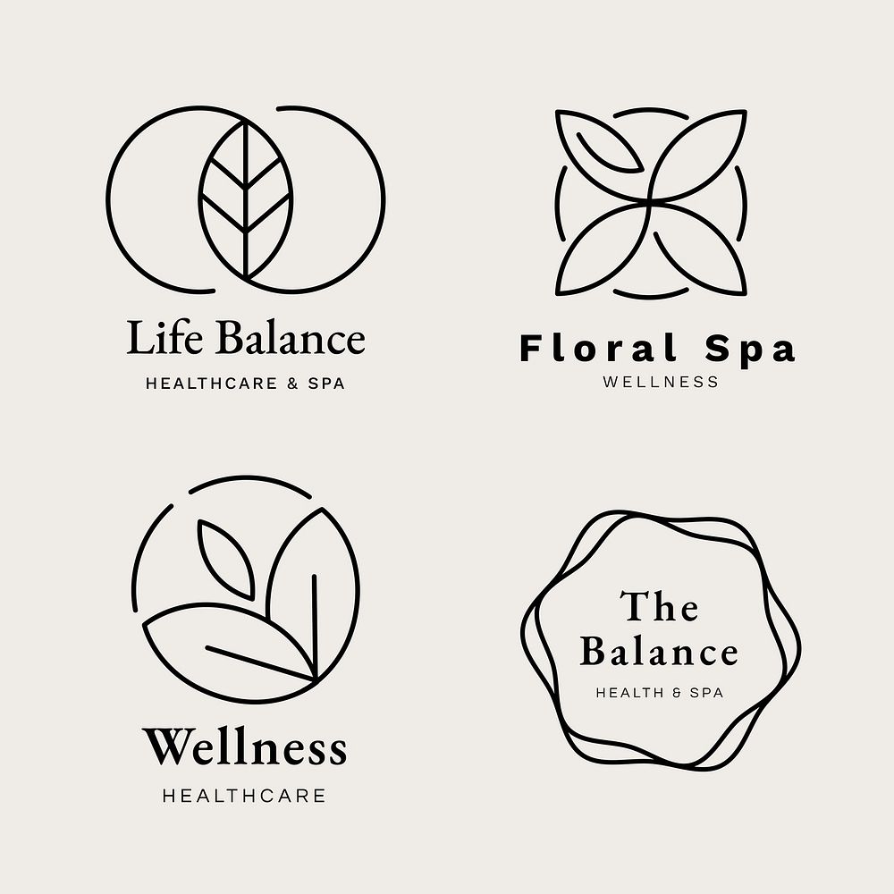 Healthcare center logo template vector set