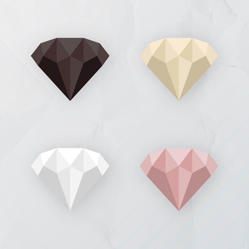 Colorful crystal stone vector collection