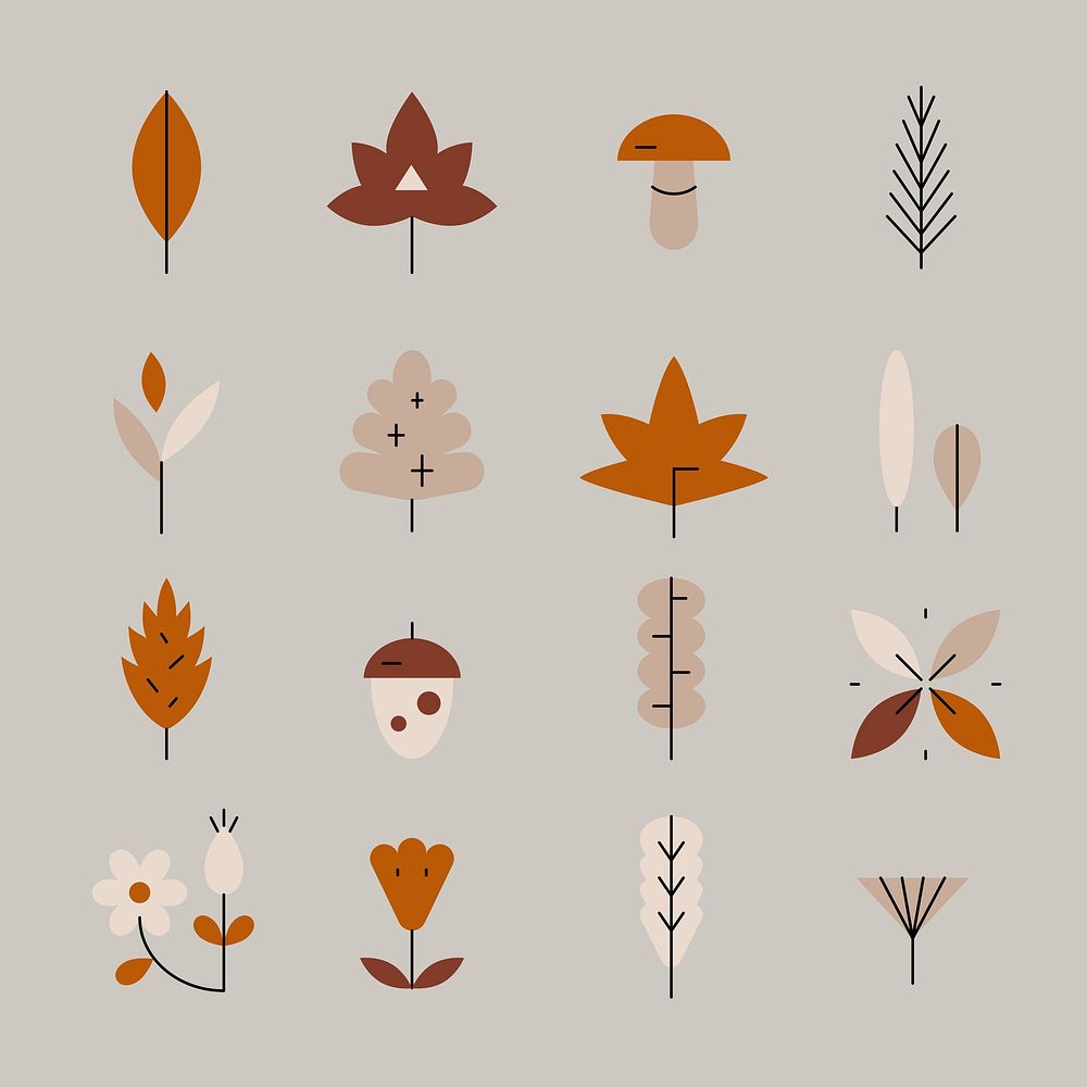Autumn element pattern background vector