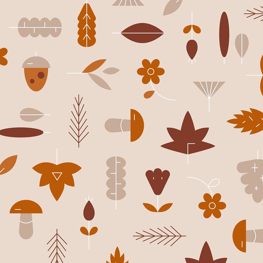 Autumn plant patterned background vector